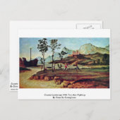 Kustlandschap met twee Mannen die strijden Briefkaart (Voorkant / Achterkant)