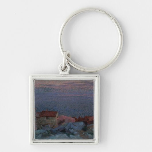 Kustlandschap (olie op doek) sleutelhanger (Voorkant)