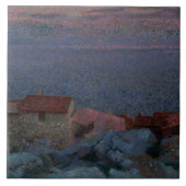 Kustlandschap (olie op doek) tegeltje (Voorkant)