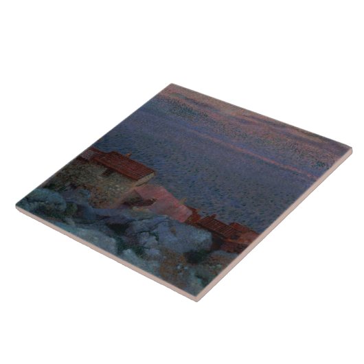 Kustlandschap (olie op doek) tegeltje (Zijkant)