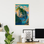 Kustlandschap Print Serene Rotsachtige Kust en (Thuiskantoor)