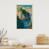 Kustlandschap Print Serene Rotsachtige Kust en (Keuken)