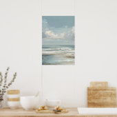 Kustlandschapschildering Zachte Oceaanhorizon Poster (Keuken)