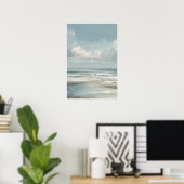 Kustlandschapschildering Zachte Oceaanhorizon Poster (Thuiskantoor)