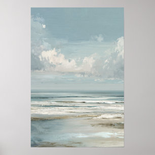 Kustlandschapschildering Zachte Oceaanhorizon Poster