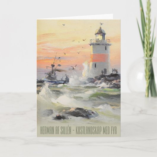 Kustlandskap med fyr (Sillén) CC0514 Wenskaart Kaart (Voorkant)