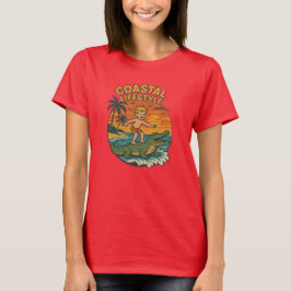 Kustleven Alligator Surfen Retro FL Surf Strand T-shirt