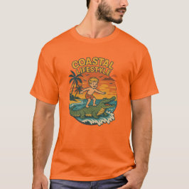 Kustleven Alligator Surfen Retro FL Surf Strand T-shirt