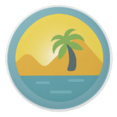 Kustleven Design, Palmbomen Keramische Knop (Voorkant)