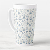 Kustleven Oceaan Blauw Latte Mok (Linkerhoek)