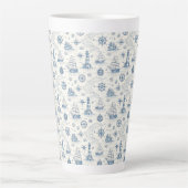 Kustleven Oceaan Blauw Latte Mok (Voorkant)