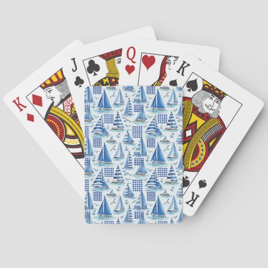 Kustleven Oceaan Blauw Pokerkaarten (Achterkant)