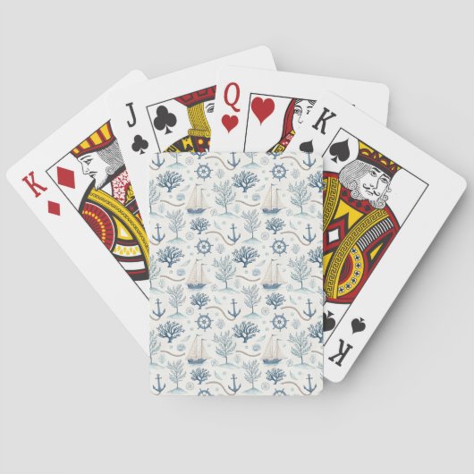 Kustleven Oceaan Blauw Pokerkaarten (Achterkant)