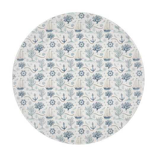 Kustleven Oceaan Blauw Snijplank (Voorkant)