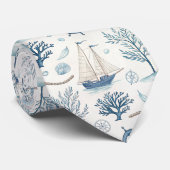 Kustleven Oceaan Blauw Stropdas (Opgerold)