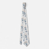 Kustleven Oceaan Blauw Stropdas (Achterkant)