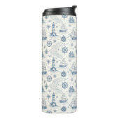 Kustleven Oceaan Blauw Thermosbeker (Gedraaid links)