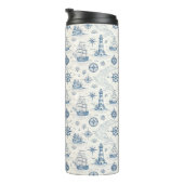 Kustleven Oceaan Blauw Thermosbeker (Geroteerd rechts)