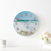 Kustleven Surfers Oceaan Zeedieren Citaat Aangepas Grote Klok (Huis)