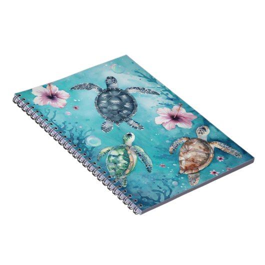 Kustleven Zee Schildpad Art Notitieboek (Rechterzijde)
