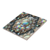 Kustleven | Zwarte Zeeschelp Opal Diamant Tegeltje (Zijkant)