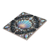 Kustleven | Zwarte Zeeschelp Opal Diamant Tegeltje (Zijkant)