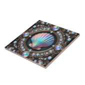 Kustleven | Zwarte Zeeschelp Opal Diamant Tegeltje (Zijkant)
