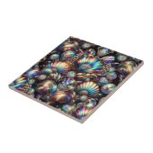Kustleven | Zwarte Zeeschelp Opal Diamant Tegeltje (Zijkant)