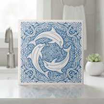 Kustlevens Serie Drie Dolfijnen Blauw ID1208