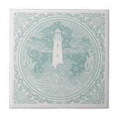 Kustlevens Serie Vuurtoren Teal D1208 Tegeltje (Voorkant)