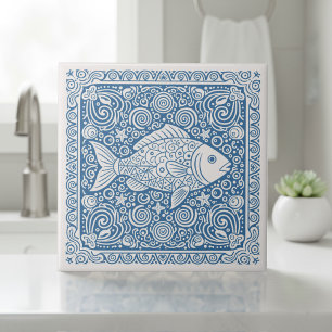 Kustlevenserie Vis Blauwe D1208 Tegeltje