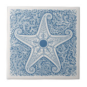Kustlevenserie Zeester Blauw D1208 Tegeltje (Voorkant)
