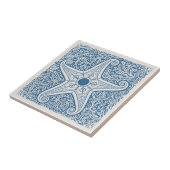 Kustlevenserie Zeester Blauw D1208 Tegeltje (Zijkant)