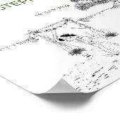 Kustliefde aan zee zandstrand minimale bruiloft poster (Hoek)