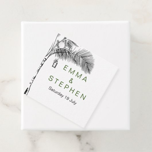 Kustliefde zandstrand minimale lijn kunst bruiloft bedankjes labels (In situ)