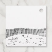 Kustliefde zandstrand minimale lijn kunst bruiloft bedankjes labels (Achterkant)