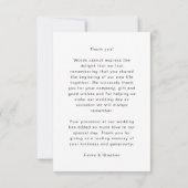 Kustliefde zandstrand minimale lijn kunst bruiloft bedankkaart (Achterkant)