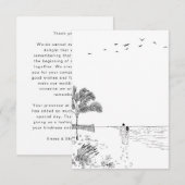 Kustliefde zandstrand minimale lijn kunst bruiloft bedankkaart (Voorkant / Achterkant)