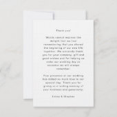 Kustliefde zandstrand minimale lijn kunst bruiloft bedankkaart (Achterkant)