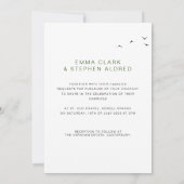 Kustliefde zandstrand minimale lijn kunst bruiloft kaart (Achterkant)