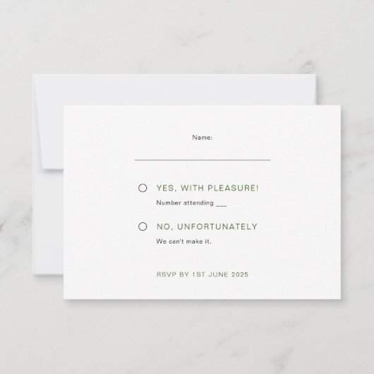 Kustliefde zandstrand minimale lijn kunst bruiloft RSVP kaartje (Achterkant)