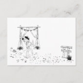 Kustliefde zandstrand minimale lijn kunst petite informatiekaartje (Voorkant)