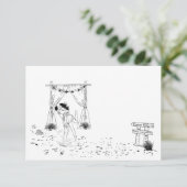 Kustliefde zandstrand minimale lijn kunst petite informatiekaartje (Staand voorkant)