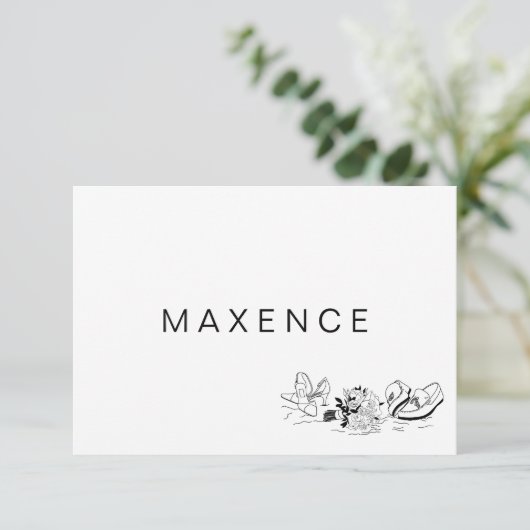 Kustliefde zandstrand minimale lijn kunst plaats c (Staand voorkant)