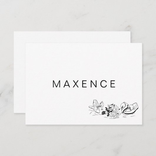 Kustliefde zandstrand minimale lijn kunst plaats c (Voorkant / Achterkant)