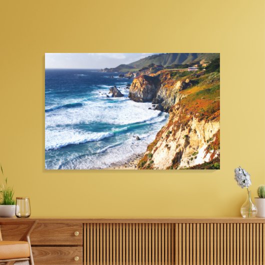 Kustlijn | Big Sur, Californië Canvas Afdruk (Insitu (Woonkamer))