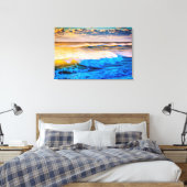 Kustlijn bij zonsopgang canvas afdruk (Insitu (Slaapkamer))