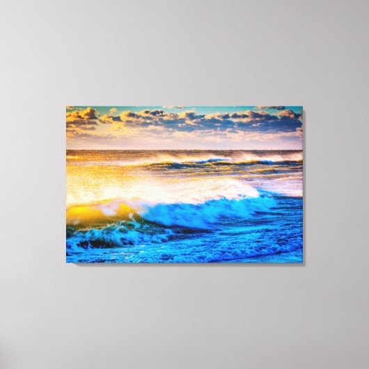 Kustlijn bij zonsopgang canvas afdruk (Voorkant)