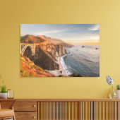 Kustlijn | Bixby Bridge, Big Sur California Canvas Afdruk (Insitu (Woonkamer))