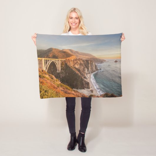 Kustlijn | Bixby Bridge, Big Sur California Fleece Deken (In situ)